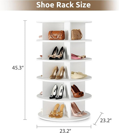 Rotating Shoe Rack 5 Tier Spinning Shoes Organizer Tower - Image 3