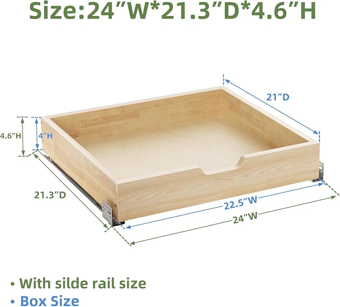 Pull Out Drawers for Cabinets, 22½” W x 21” D Soft Close Slide Out Drawers for - Image 3