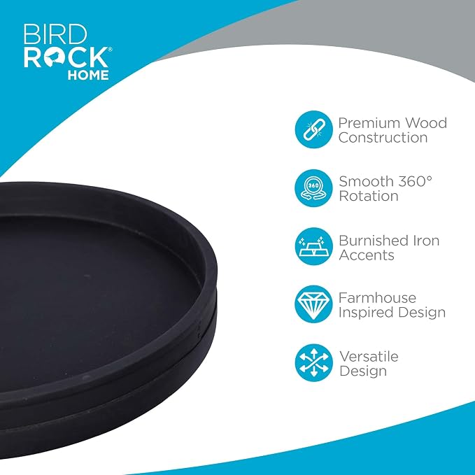 BIRDROCK HOME Wooden Lazy Susan Turntable - Image 3