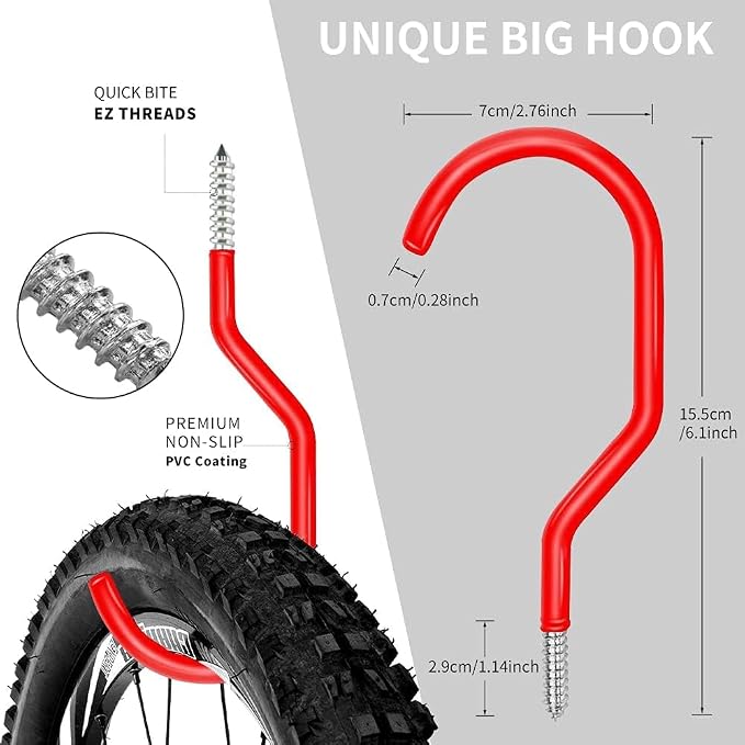 3-H Garage Wall Hooks 60 Pack, Heavy Duty Garage Hooks - Image 3