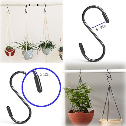 Heavy Duty Metal S-Hooks for Hanging, 3 Inch 10 Pack Vinyl Coated S Hooks for - Image 5