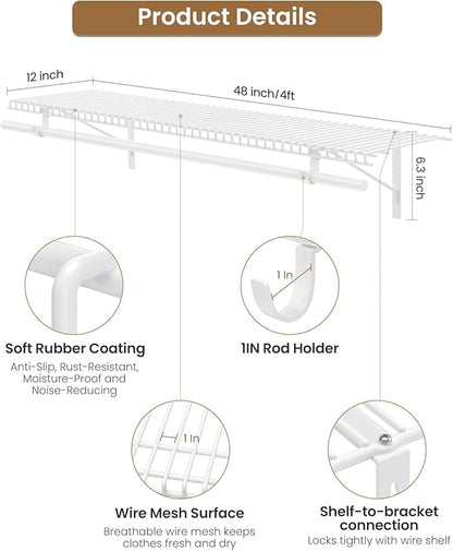 Supforce 4-Pack Wire Closet Shelving - Image 2