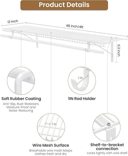 4-Pack Wire Closet Shelving - Image 2