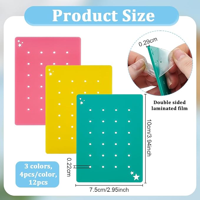 OLYCRAFT 12Pcs 3 Colors Acrylic Earring Display Cards 24 Holes Earring - Image 2