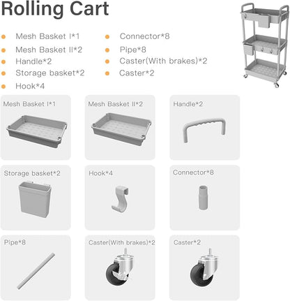 3 Tier Rolling Utility Cart - Image 4