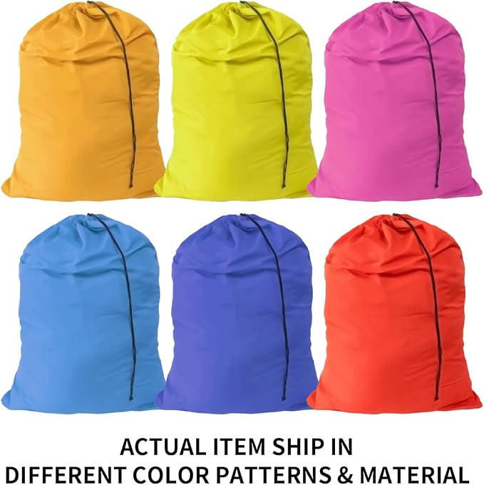 Extra Large Laundry Bag 6 Pack, Varied Colors, Travel Laundry Bags - Image 4