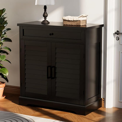 ChooChoo Shoe Cabinet with Doors, 4-Tier Shoe Storage Cabinet with Drawer and - Image 5