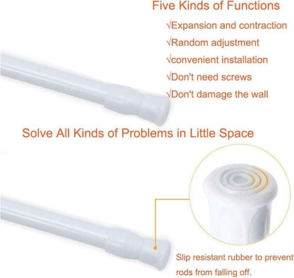 2 Pack Small Tension Rods 15.7 in to 28 Curtain Rods Window Rods in Extendable - Image 3