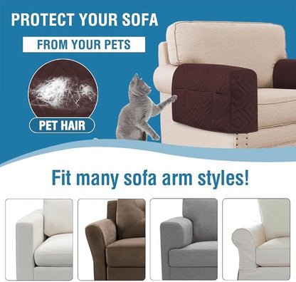 H.VERSAILTEX Armrest Covers for Sofa Water Resistant Couch Arm Covers Remote - Image 5