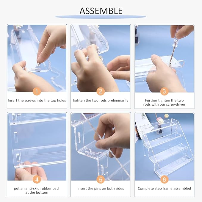Clear Acrylic Display Risers Stand Set of 2, Perfume Organizer Holder And - Image 4