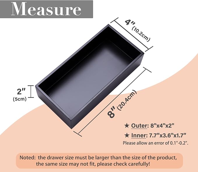 Bamboo Box for Drawer Organizer Box for Kitchen Storage Boxes for Small - Image 2