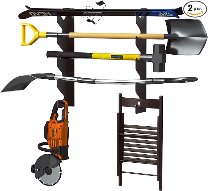 TVKB Garage Tool Organizer Wall Mount, Heavy Duty Shed & Yard Organization Racks by TVKB-FB