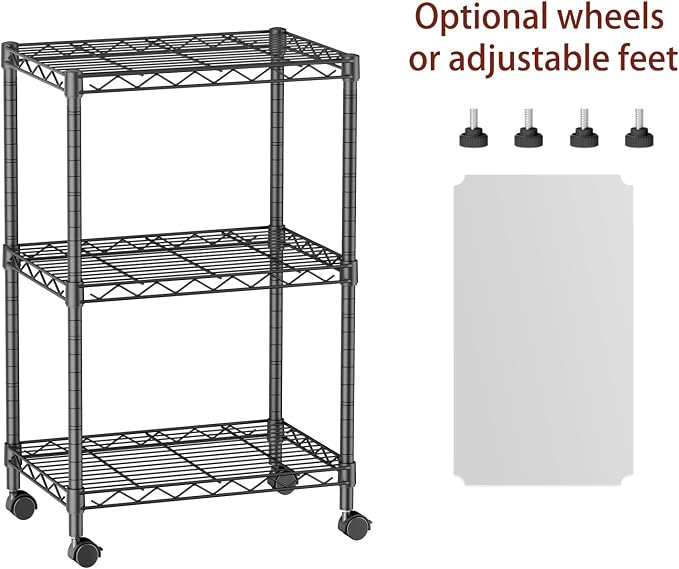 SINGAYE Small Wire 3 Adjustable Shelves Pantry Metal Shelf Floor Organizer | - Image 4