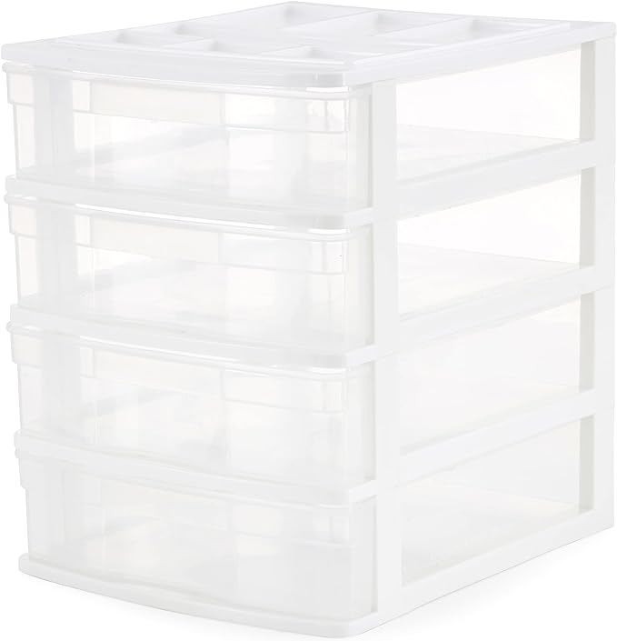 Gracious Living Drawer Organizer, 4-Tier Plastic Storage Desktop Drawers by GraciousLiving