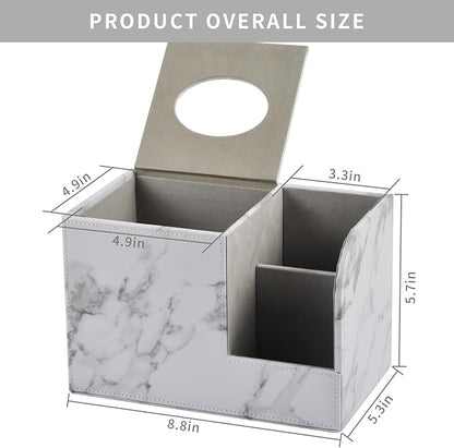 PU Leather Tissue Box Cover Square-Multifunctional Bathroom Tissue Box - Image 2