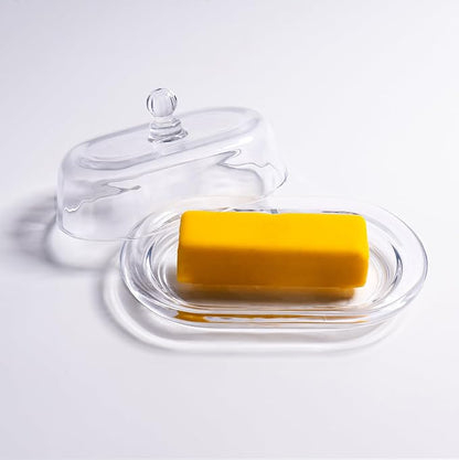 7.5" Large Glass Butter Dish - Image 2