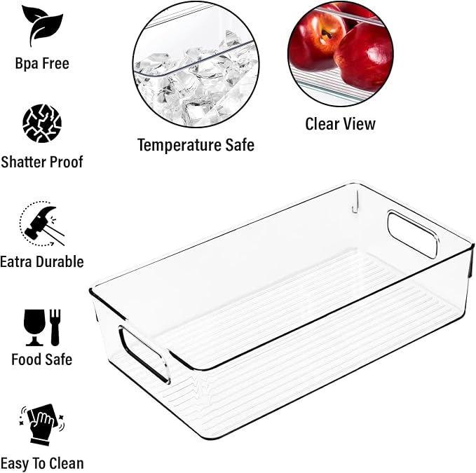 Large Clear Plastic Storage Bins, Pantry Organizers and Storage Containers - Image 2