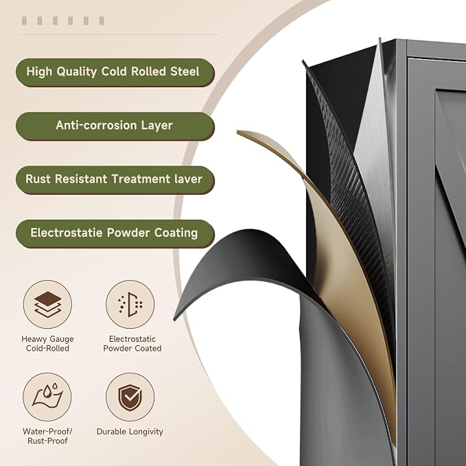 Letaya 75" H Metal Storage Cabinet - Image 9