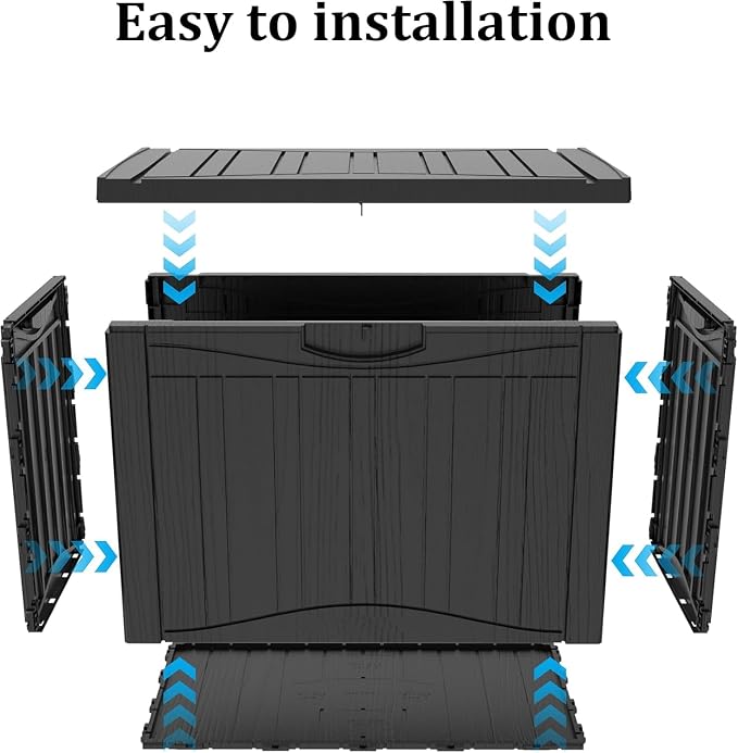 TARKARI 45 Gallon Lockable Resin Deck Box, Waterproof & UV-Resistant Outdoor - Image 7