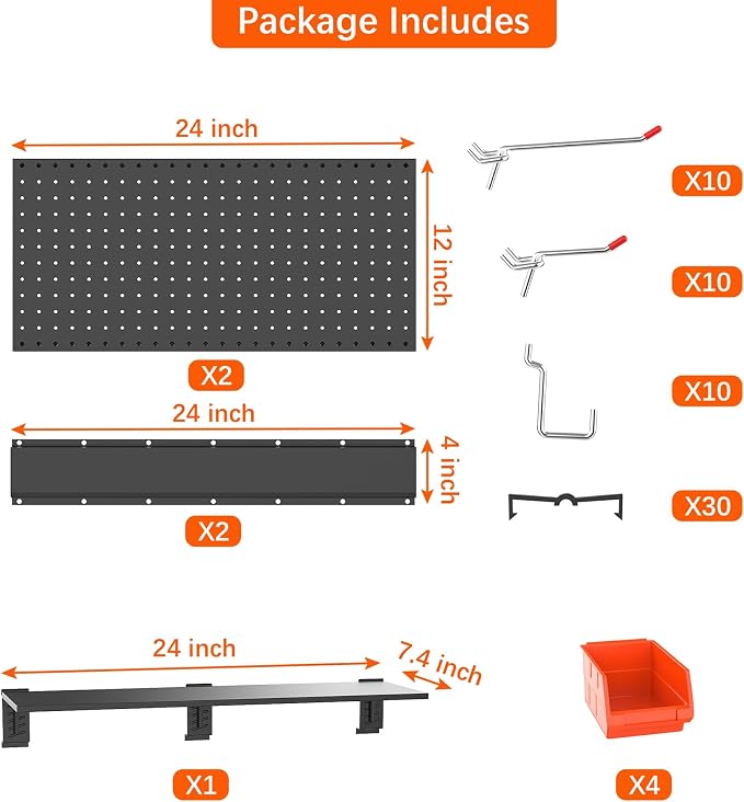 TORACK Garage Metal Pegboard - Image 6