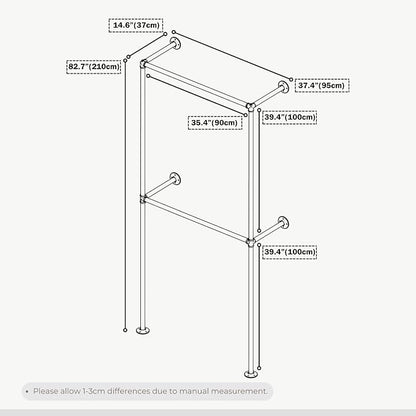 Industrial Pipe Clothing Rack, Heavy Duty Wall Mounted Clothes Rack, Retail - Image 7