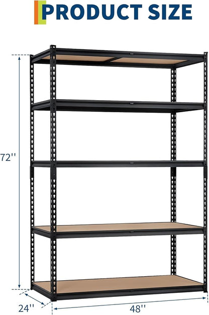 Storage Shelving Unit, 5-Tier Adjustable Metal Storage Shelves - Image 8