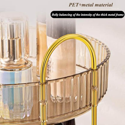360° Rotating Makeup Organizer, Bathroom Makeup Carousel Spinning Holder Rack - Image 5