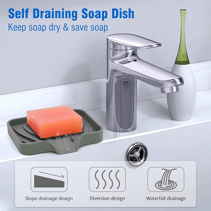 3-Pack Silicone Soap Dish, Sponge Holder - Image 3