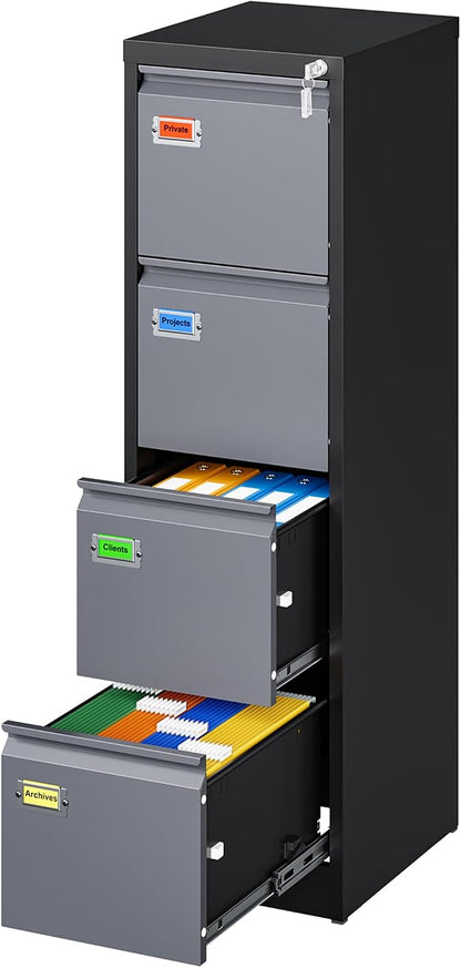 4 Drawer File Cabinet, Vertical Filing Cabinets by PEUKC