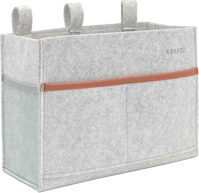 Bedside Caddy, Felt Bedside Storage Organizer, Hanging Storage Bag, Chair by KAKKOII