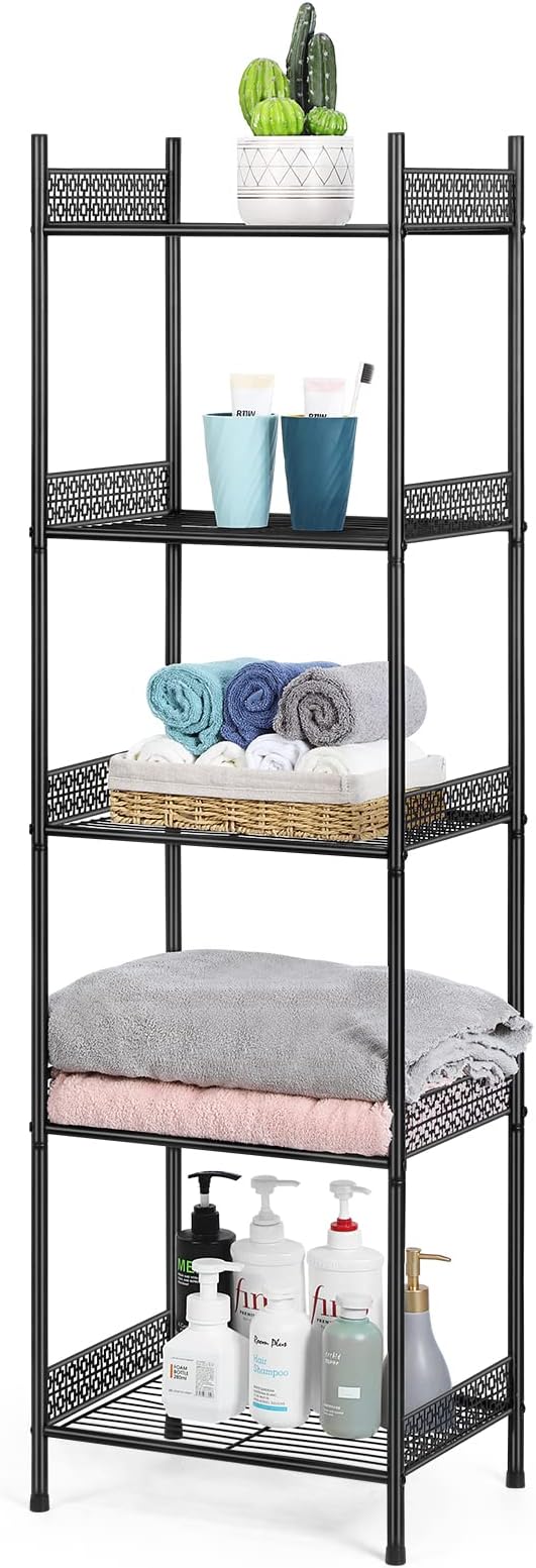 Nandae 5-Tier Bathroom Storage Shelf, Heavy Duty Wire Shelving Unit Free by Nandae
