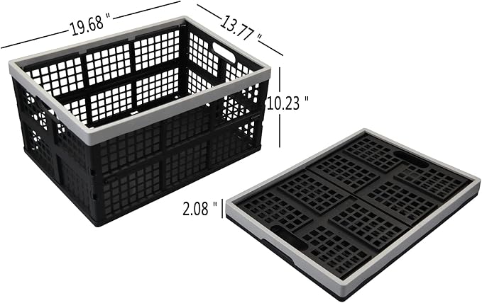 Anbers 42 L Plastic Collapsible Storage Crate, Folding Milk Crate Storage Bins - Image 5