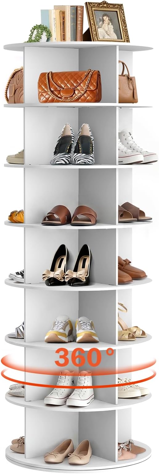 Redlife 360° Rotating Shoe Rack Tower, 7-Tier Lazy Susan Shoe Organizer by Redlife