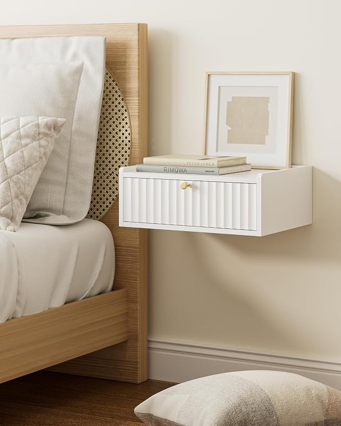 Floating Nightstand, Wall Mounted Night Stand by AEPOALUA