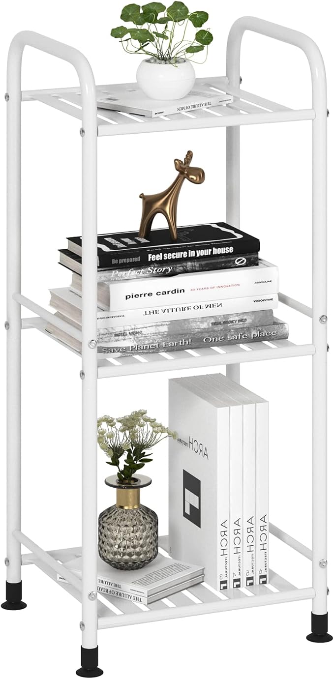 JSB 3 Tier Narrow Bathroom Shelving Unit, Kitchen Storage Rack Organizer Metal by HomeFurniture