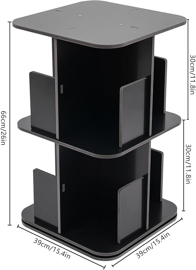 Rotating Bookshelf, Revolving Bookcase, Stackable Bookshelf Organizer, Swivel - Image 3