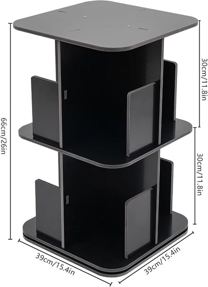 Rotating Bookshelf, Revolving Bookcase, Stackable Bookshelf Organizer, Swivel - Image 3
