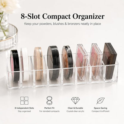 Acrylic Makeup Organizer Set for Vanity, 3-Piece Clear Cosmetic Storage Holder - Image 2