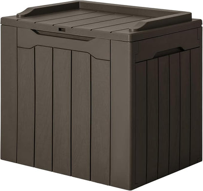JUMMICO 31 Gallon Resin Deck Box Waterproof Indoor Outdoor Storage Boxes by JUMMICO