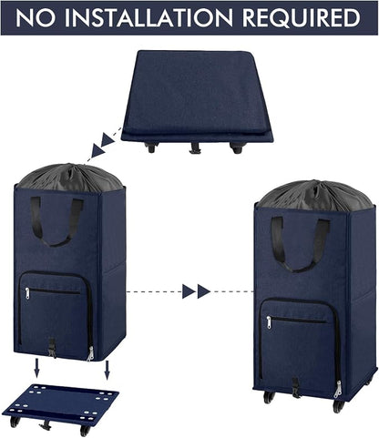 Bukere Large Rolling Laundry Basket, Laundry Hamper - Image 6