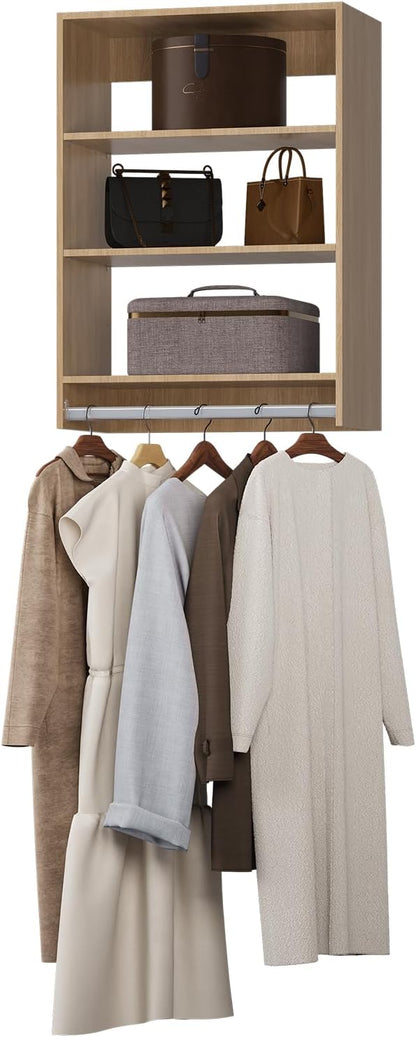 Medium Double Hanging Closet Unit, Modular Closet System, Wood Closet System by Unknown
