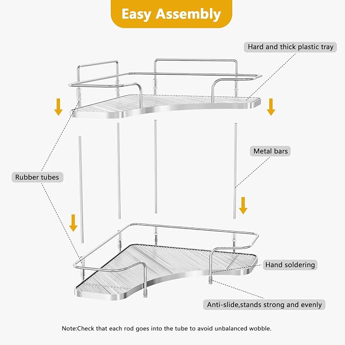 FOLLOWIN 2 Tier Bathroom Countertop Corner Organizer, Countertop Perfume Tray - Image 4