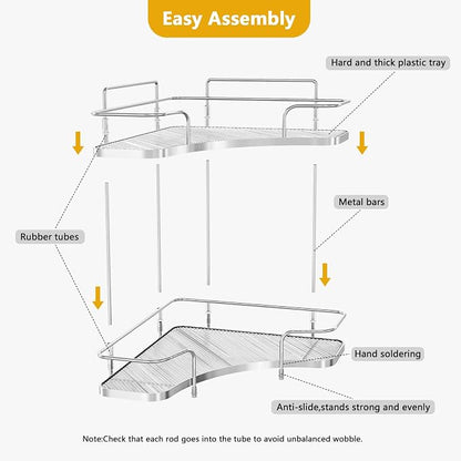 FOLLOWIN 2 Tier Bathroom Countertop Corner Organizer, Countertop Perfume Tray - Image 4