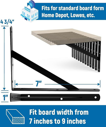 8-Pack 7 Inch Heavy Duty Shelf Brackets, Large Floating Wall Bracket - Image 3