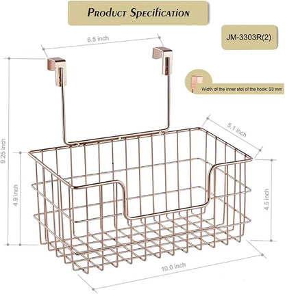 JUNCHU CHERRY Wire Hanging Storage Basket 2 Packs, Wall Mounted Kitchen - Image 2