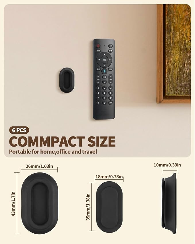 6 Pack Magnetic Remote Control Holder – Upgraded Silicone Magnetic Wall Mount - Image 2