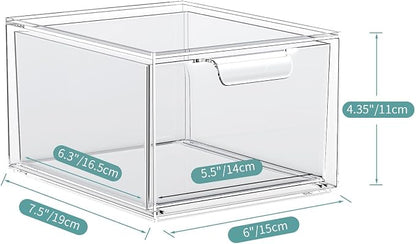 6 Pack Stackable Acrylic Makeup Organizer, Jewelry and Home Storage - Image 3
