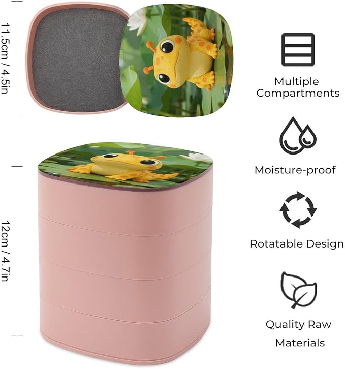 Cute Cartoon Salamander Rotating Jewelry Organizer Box 4-Layer 360° Rotatable - Image 2