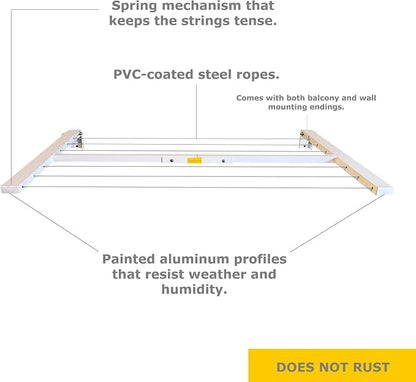 Balcony and Wall Mounted Clothes Drying Rack Made of Aluminum Perfect - Image 5