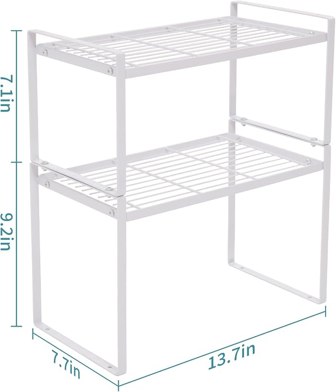 MiaLi Cabinet Organizer Shelf, Stackable Kitchen Bathroom Organizers and Storage - Image 2